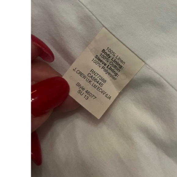 J Crew Blue and White Striped Linen Schoolboy Blazer - Picture 10 of 12